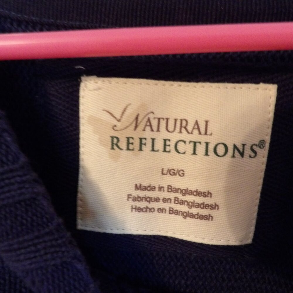 Womans Blue sweater, by Natural Reflections, Long sleeve, V neck, ribbed cuffs - Picture 6 of 9